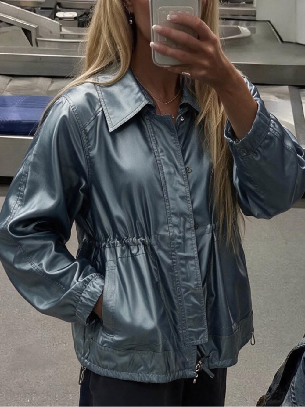 Silk Faufmanfranco  Drawstring Anorak Jacket
